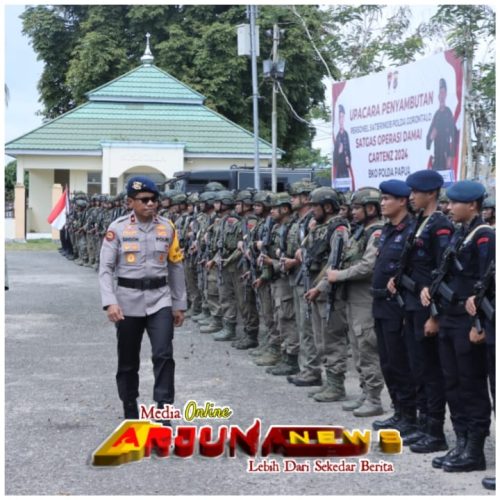 Wakapolda Gorontalo Pimpin Upacara Penyambutan Personil Satbrimob Polda Gorontalo Satgas Operasi Damai Cartenz