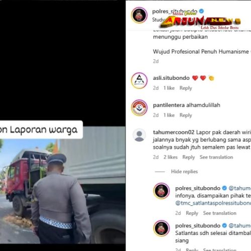 Satlantas Polres Situbondo Tandai Jalan Berlubang dengan Cat Putih