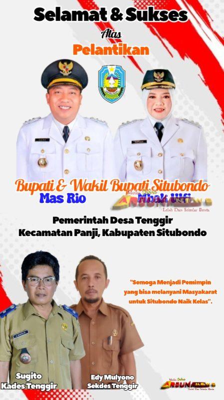 Pemdes Tenggir: Selamat & Sukses Atas Pelantikan Bupati dan Wakil Bupati Situbondo 2025