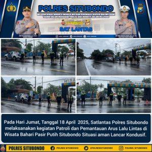 Satlantas Polres Situbondo Giat Patroli di Hari Libur Perayaan Paskah Umat Kristen