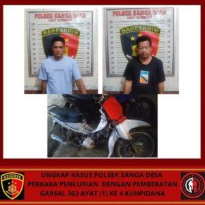 Dua Pelaku Curanmor Berhasil Disikat Polsek Sanga Desa