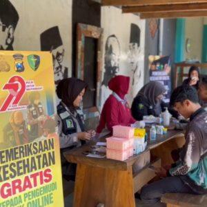 Bhakti Polri Untuk Masyarakat, Polres Situbondo Gelar Pemeriksaan Kesehatan Gratis Untuk Ojol