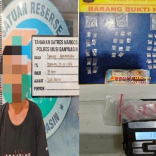 Polres Muba Tangkap Pengedar Sabu di Lawang Wetan, 51 Paket Diamankan