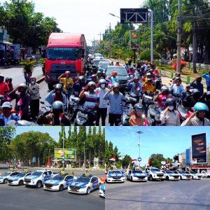 Detik-detik Proklamasi HUT ke-80 Kemerdekaan RI di Tengah Jalan Raya Situbondo