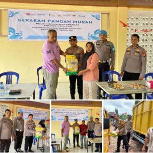 Stabilkan Harga dan Bantu Warga, Polsek Keluang Adakan Pasar Pangan Murah