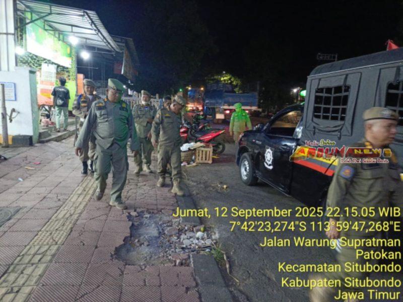Sat Set Satpol PP Situbondo Tindak Lanjuti Aduan Warga Tertibkan Lapak Yang Jualan Di Atas Trotoar